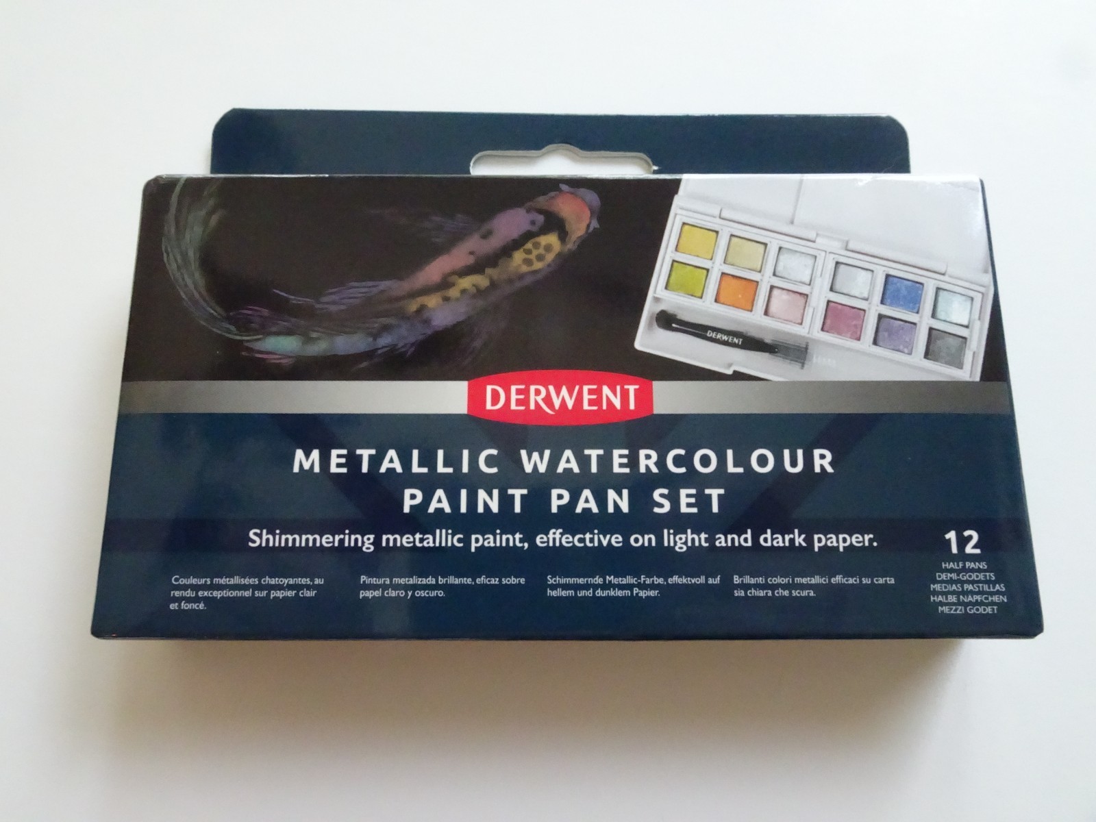 Brand New – Derwent Metallic Paint Pan Set, 12 Assorted Watercolors- Sealed