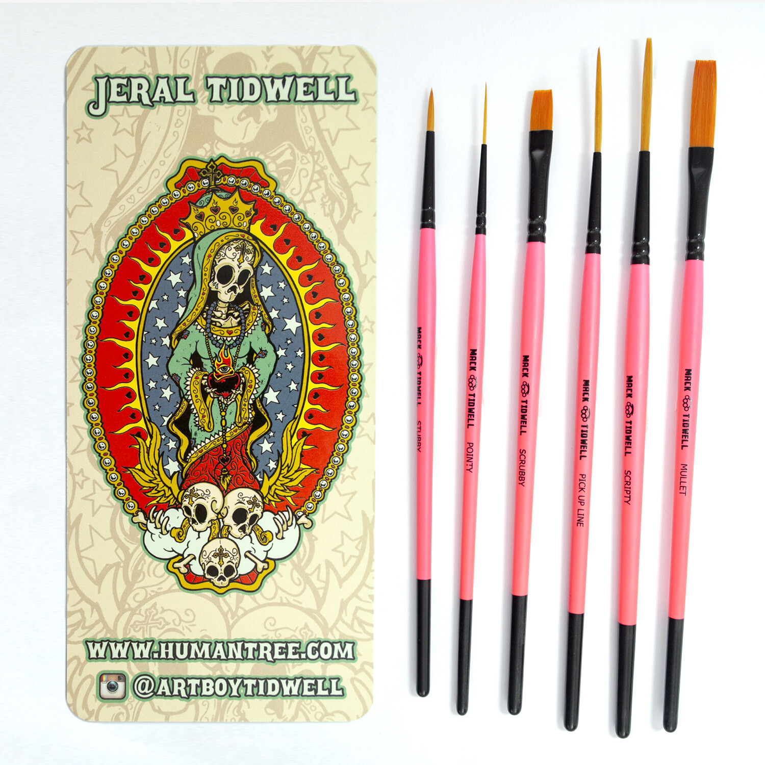 Andrew Mack Tidwell Broken Pinkies Signature Series Pinstriping Brushes Set of 6