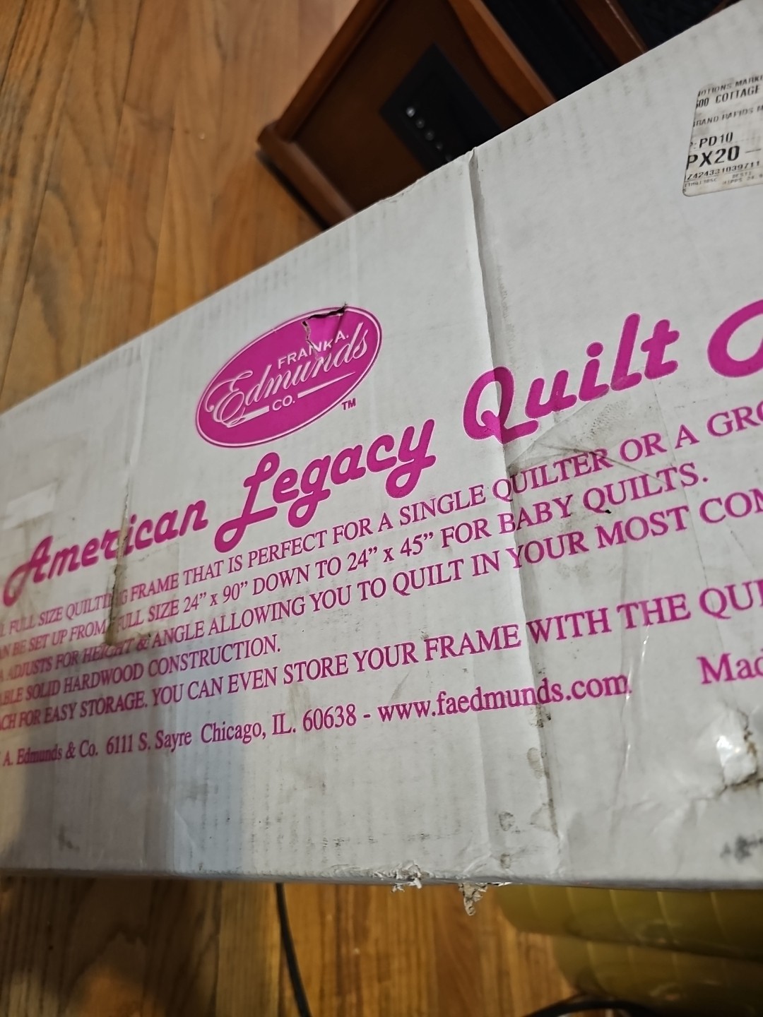 Frank A. EDMUNDS American Legacy Full or Baby Size Quilt Frame Up To 24×90” Wood