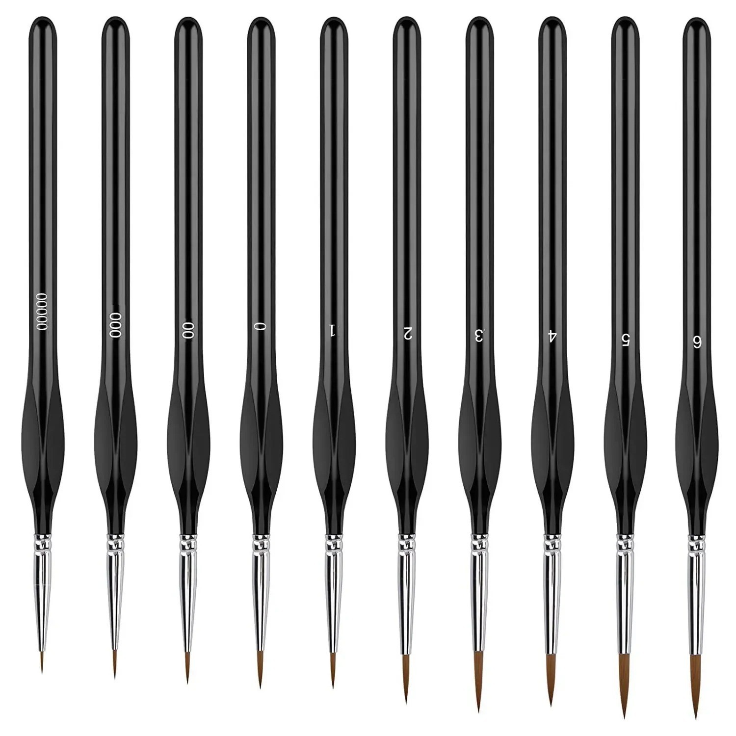Premium Paint Brushes Set of 10 Miniature Extra Fine Detail Model Craft Nail Art