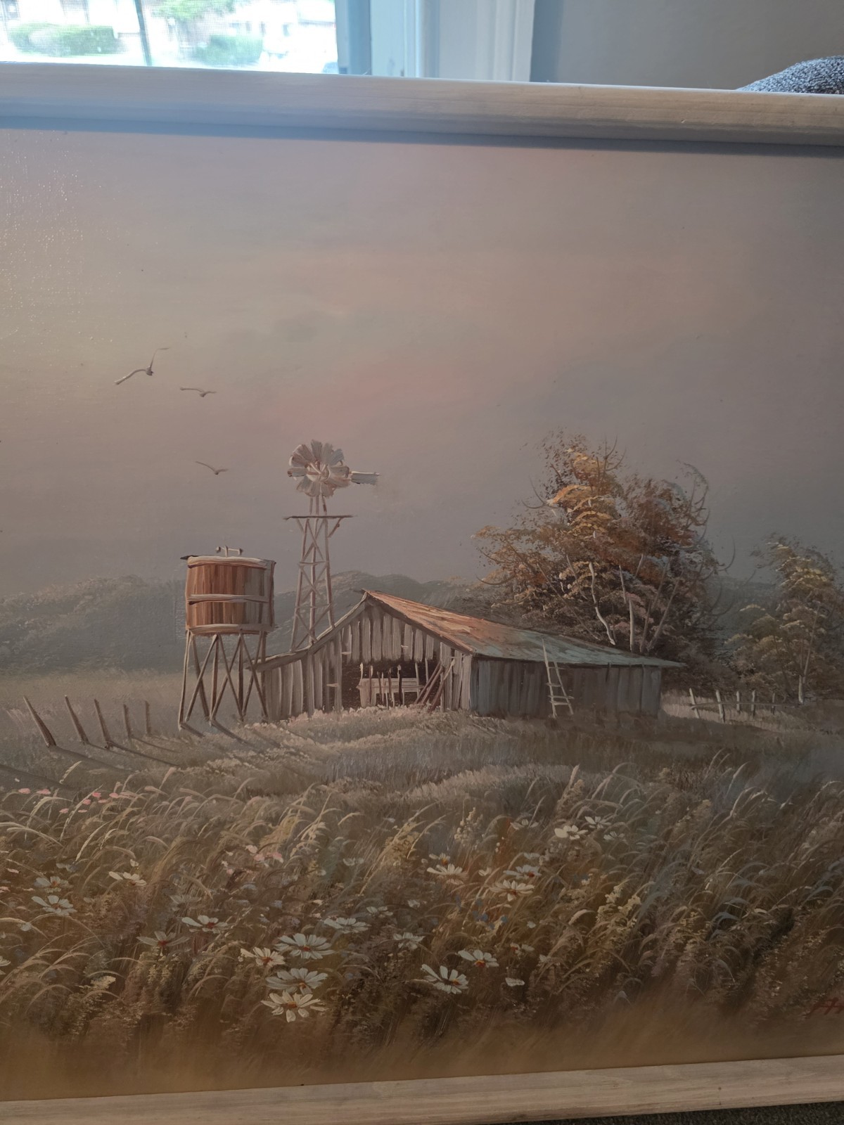 Vintage Farmhouse Silonoil Painting Artist Unknown