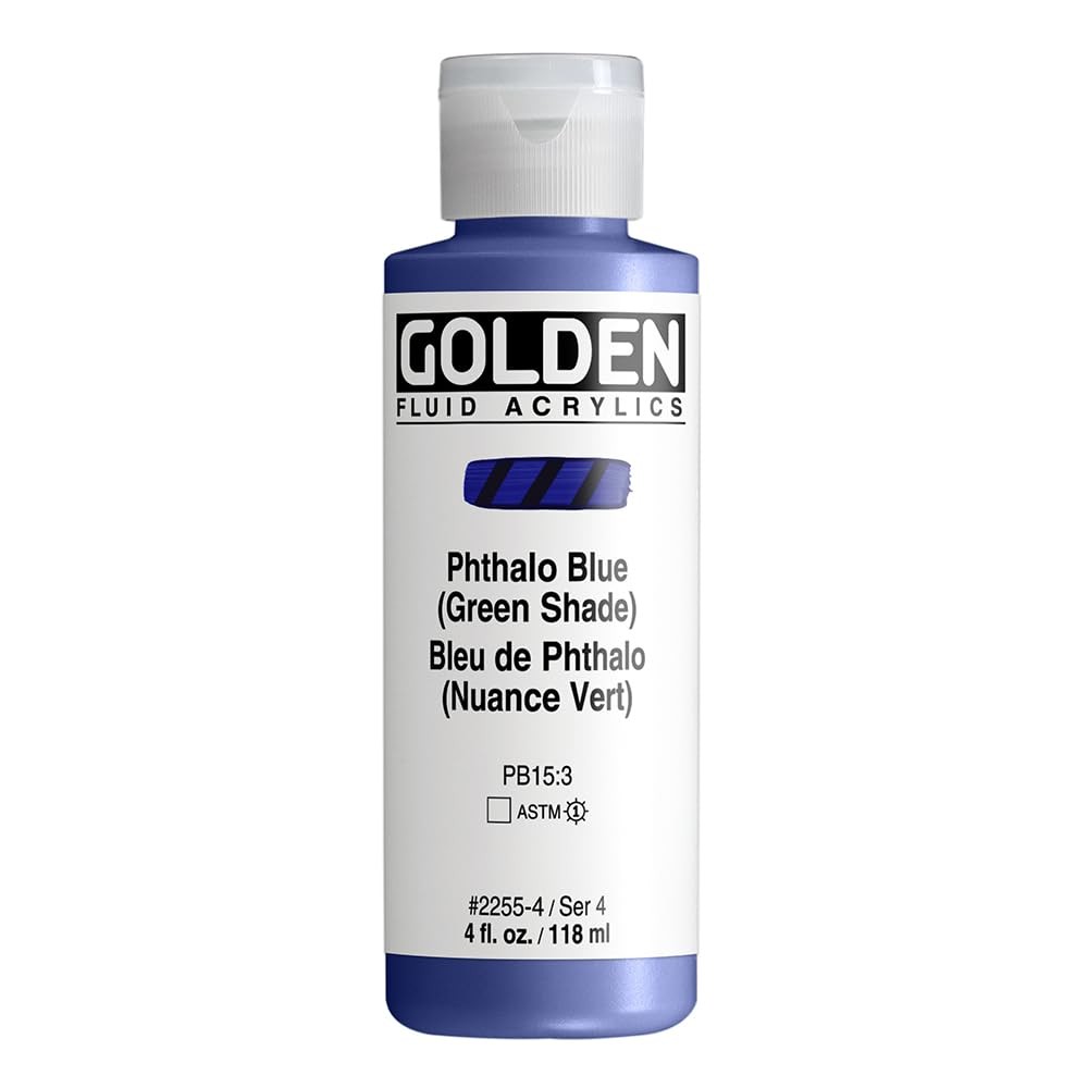 Fluid Acrylics Phthalo Blue Green Shade 4 oz Bottle Professional Paint