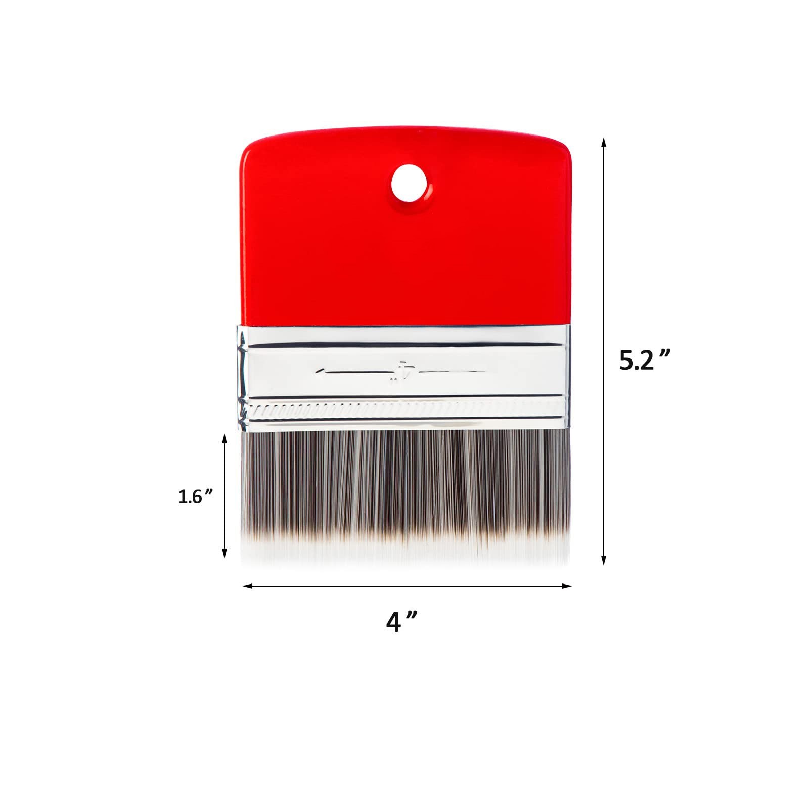 Artist Scale Brush 4 Inch, Flat Paddle For Oil Acrylic Painting, Red
