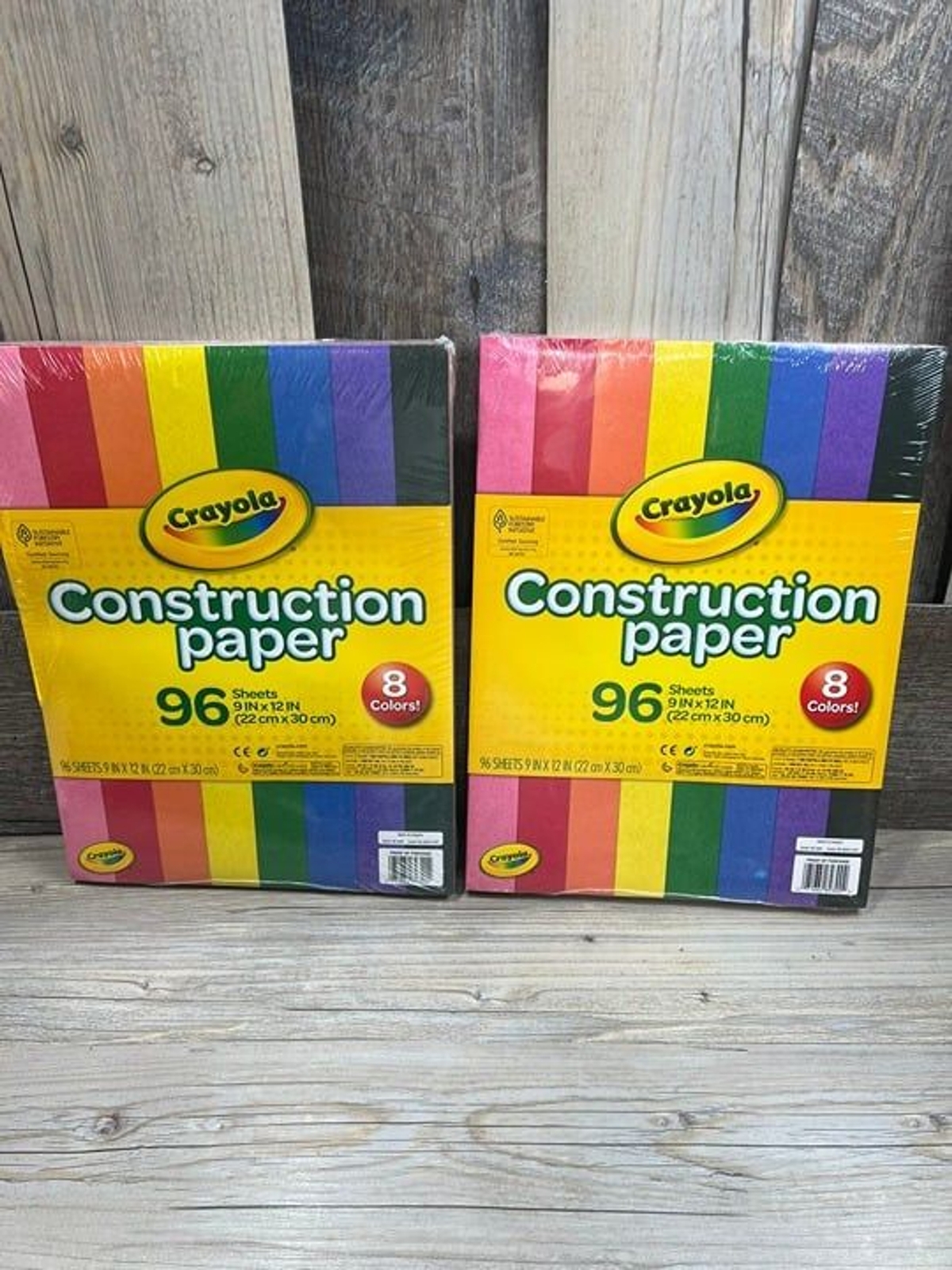 2 PK Crayola Construction Paper Pack 192 Total Sheets 8 Colors Crafts Kids Fun