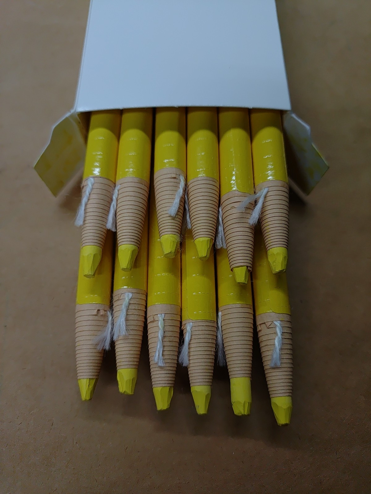 (Box of 12) LA-CO China Marker Peel-Off Grease Pencil Yellow Made in USA