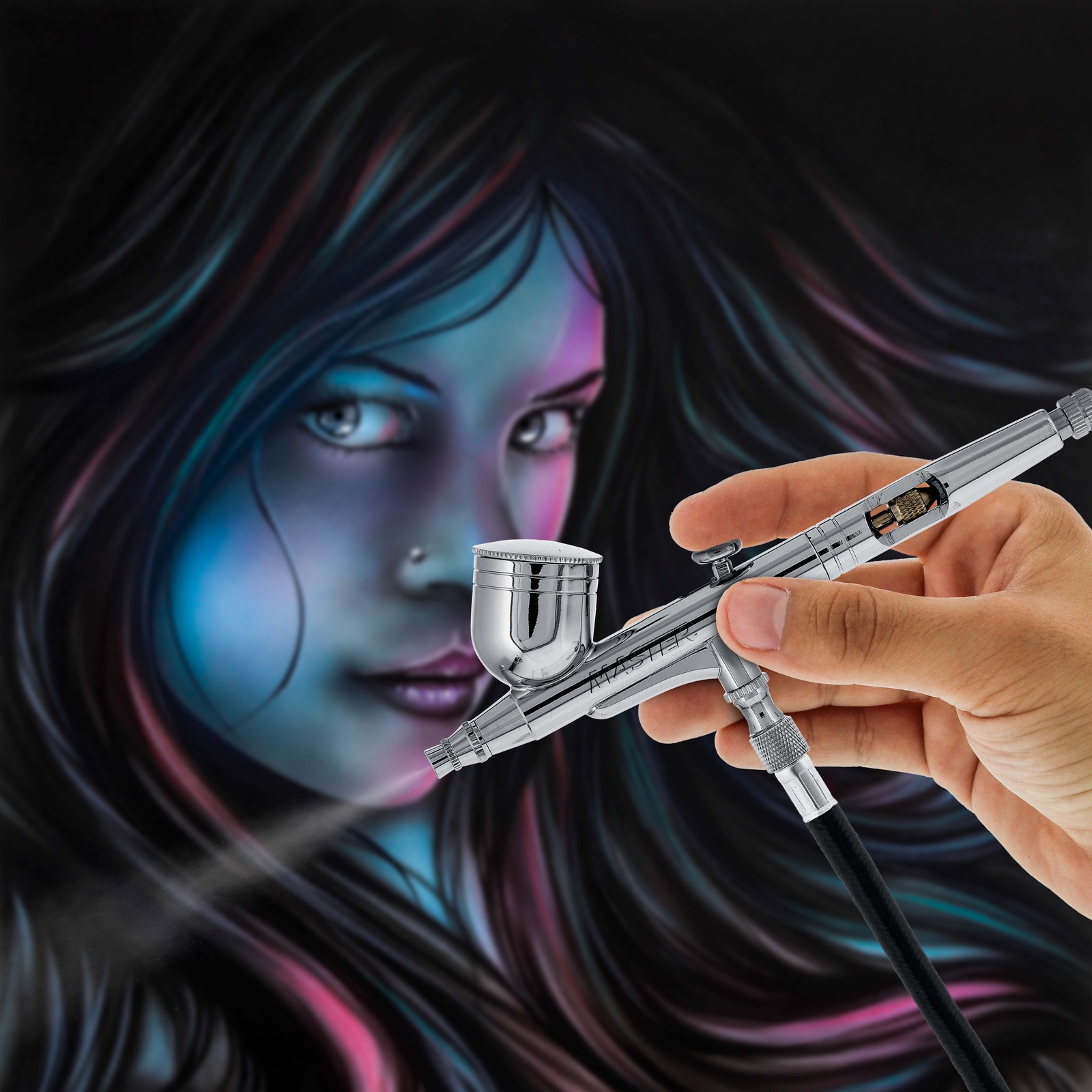 Master Airbrush Model G23 Multi-Purpose Dual-Action Gravity Feed Airbrush Set Kt