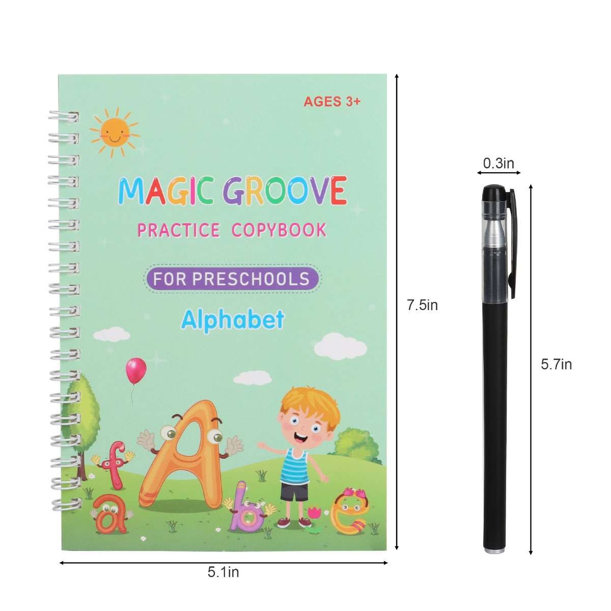 32Pcs Magic Practice Copybook Groove Children Reusable English Writing Book kids