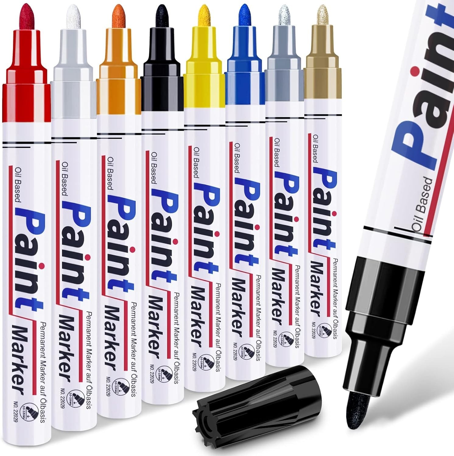 5/8 Colors Oil Based Paint Pens Permanent Marker for Metal, Wood, Canvas, Fabric