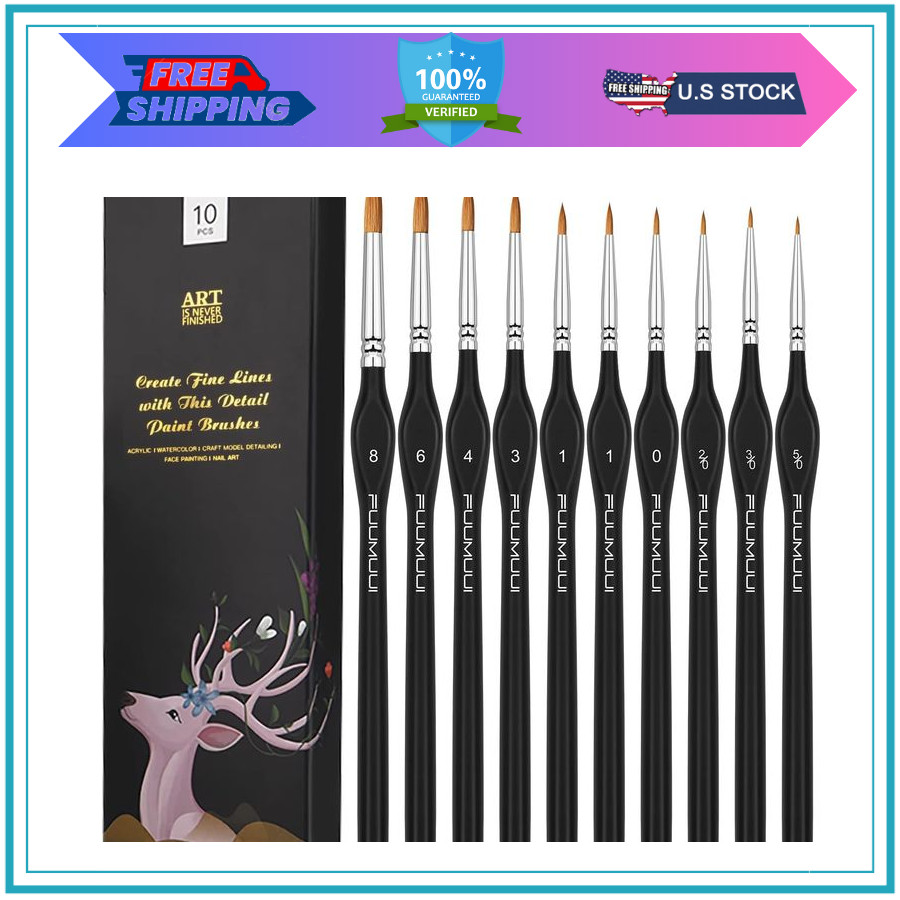 Kolinsky Sable Watercolor Brushes, 10pcs Sable Detail Paint Brush Set Will Keep