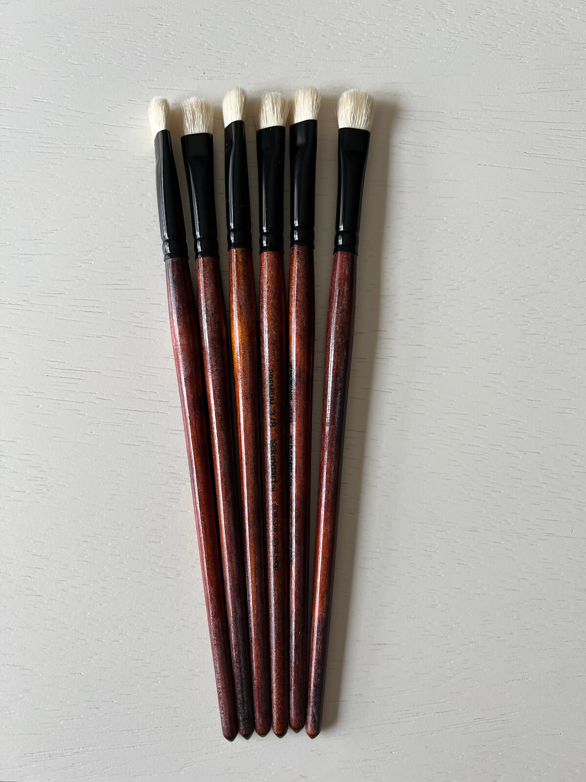 3/8″ Mop Brushes, King Art Specialty Premium Goat Hair Mop Artist Brush, 6 Pack