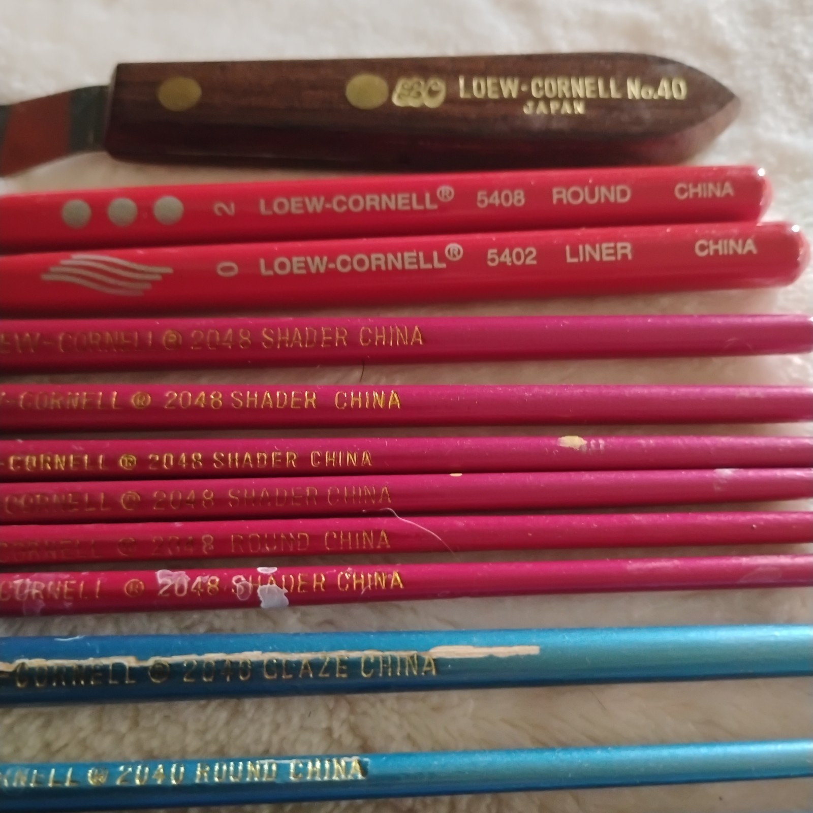 Loew-Cornell Paint Brush Lot 18pc Vintage Germany La Corneille 7350 435 2048