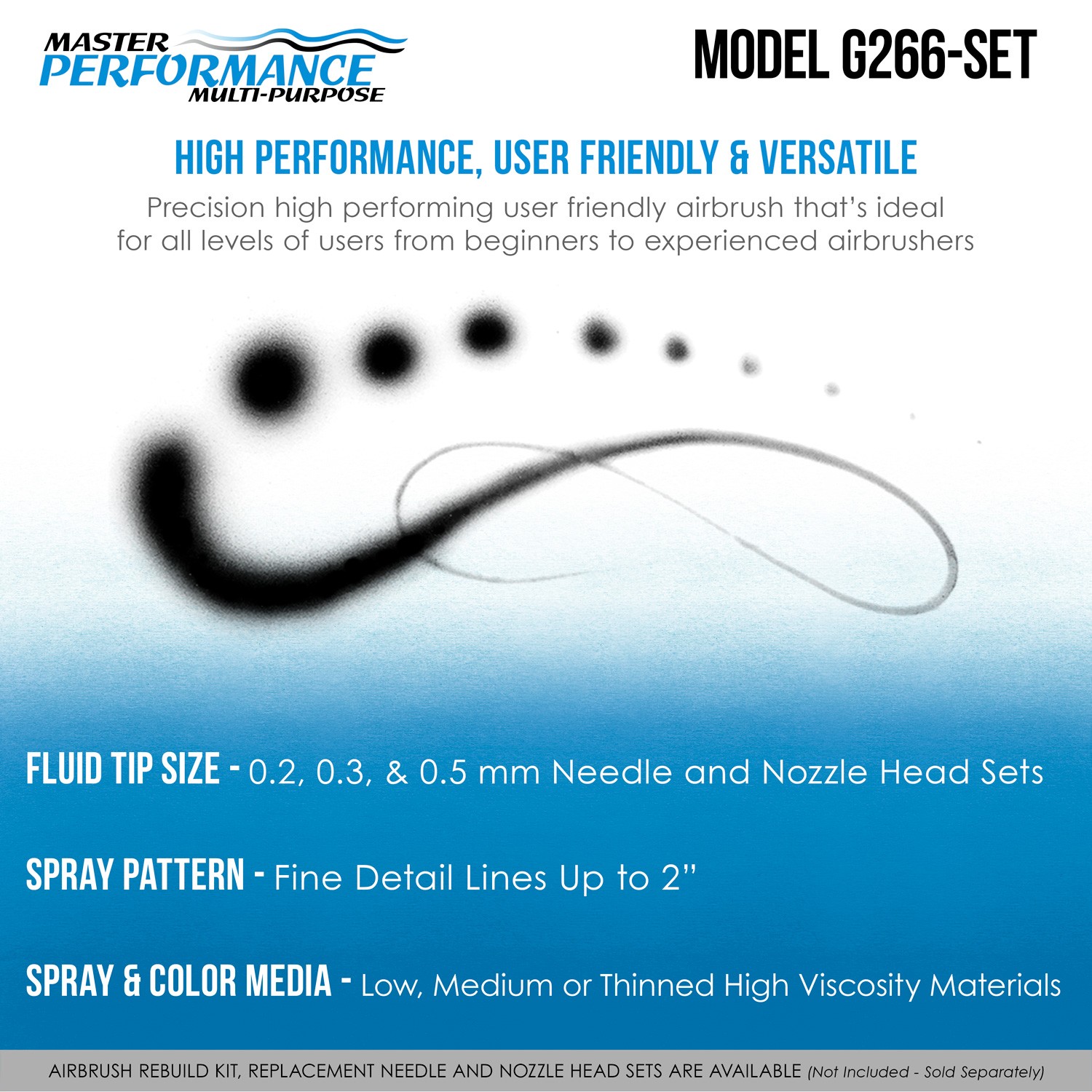 3 Tip MASTER G266 Dual-Action AIRBRUSH PRO SET KIT Auto Paint Nail Tattoo Hobby