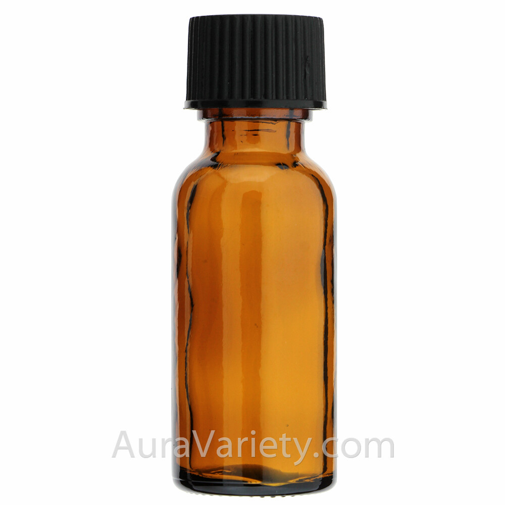 1/2 OZ 15ML AMBER BOSTON ROUND GLASS BOTTLES WITH CLOSED CONED CAPS 12 24 72 144