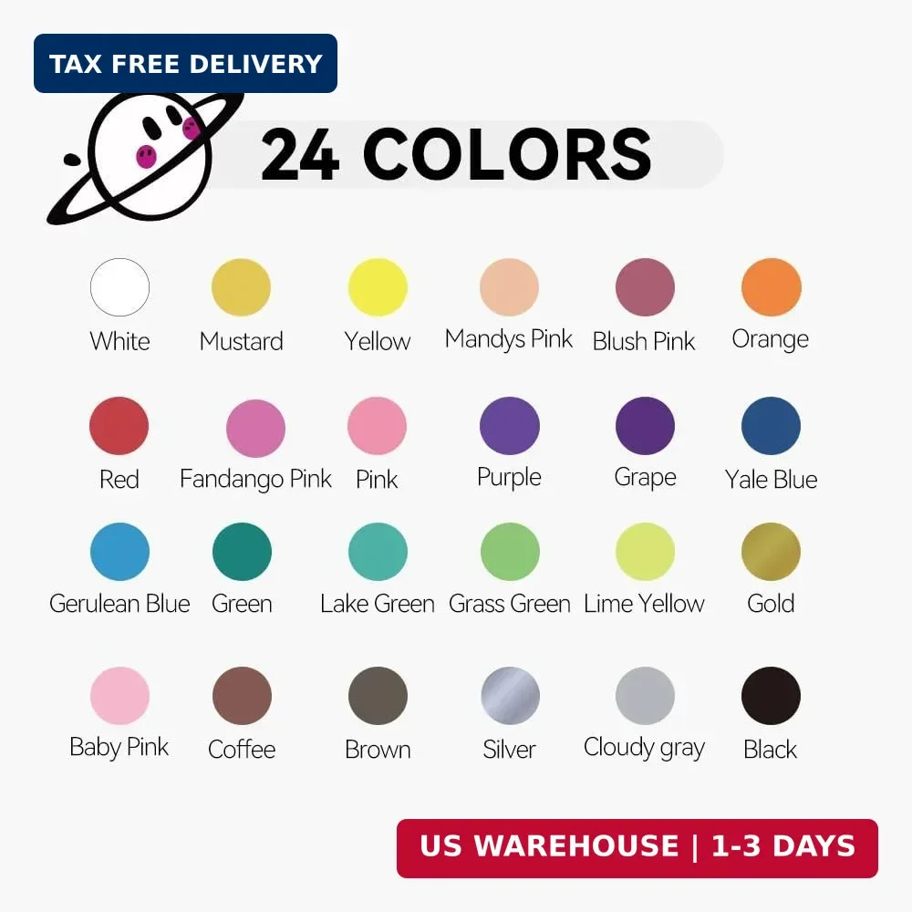 TRANSON 24 Colors Bold and Brush Dual-tip Acrylic Paint Marker Pen for Canvas Ro
