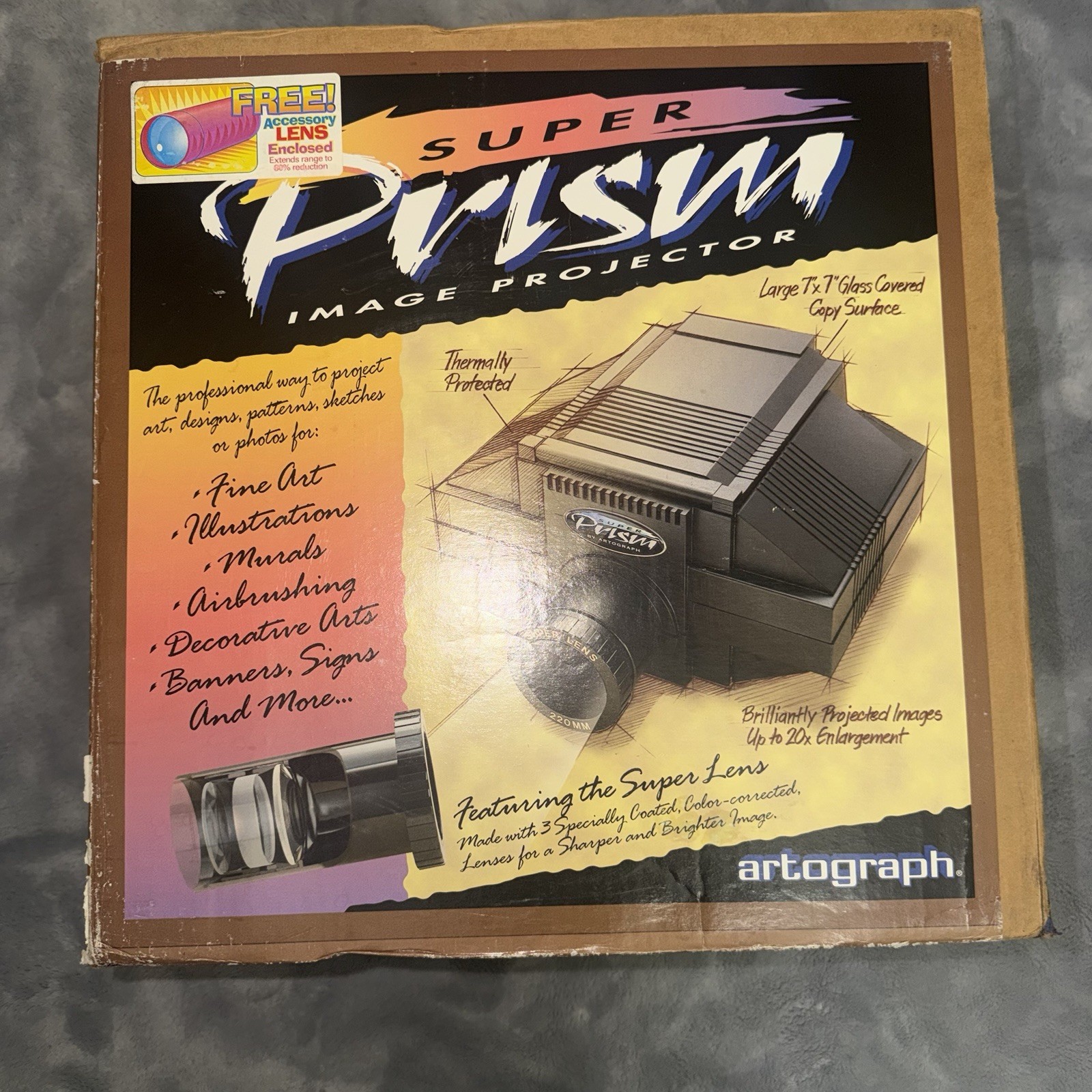 Artograph 225-191 Prism Image Art Projector with Lens and Original Box Open Box