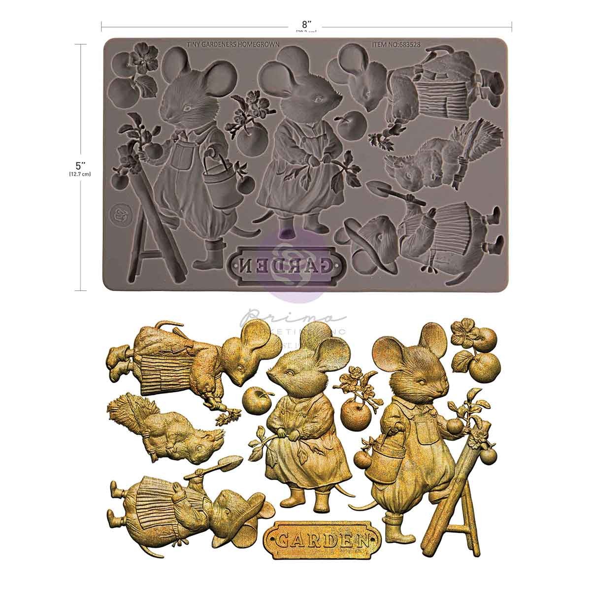 Tiny Gardener | 5″ x 8″ Silicone Decor Mould | Prima Marketing