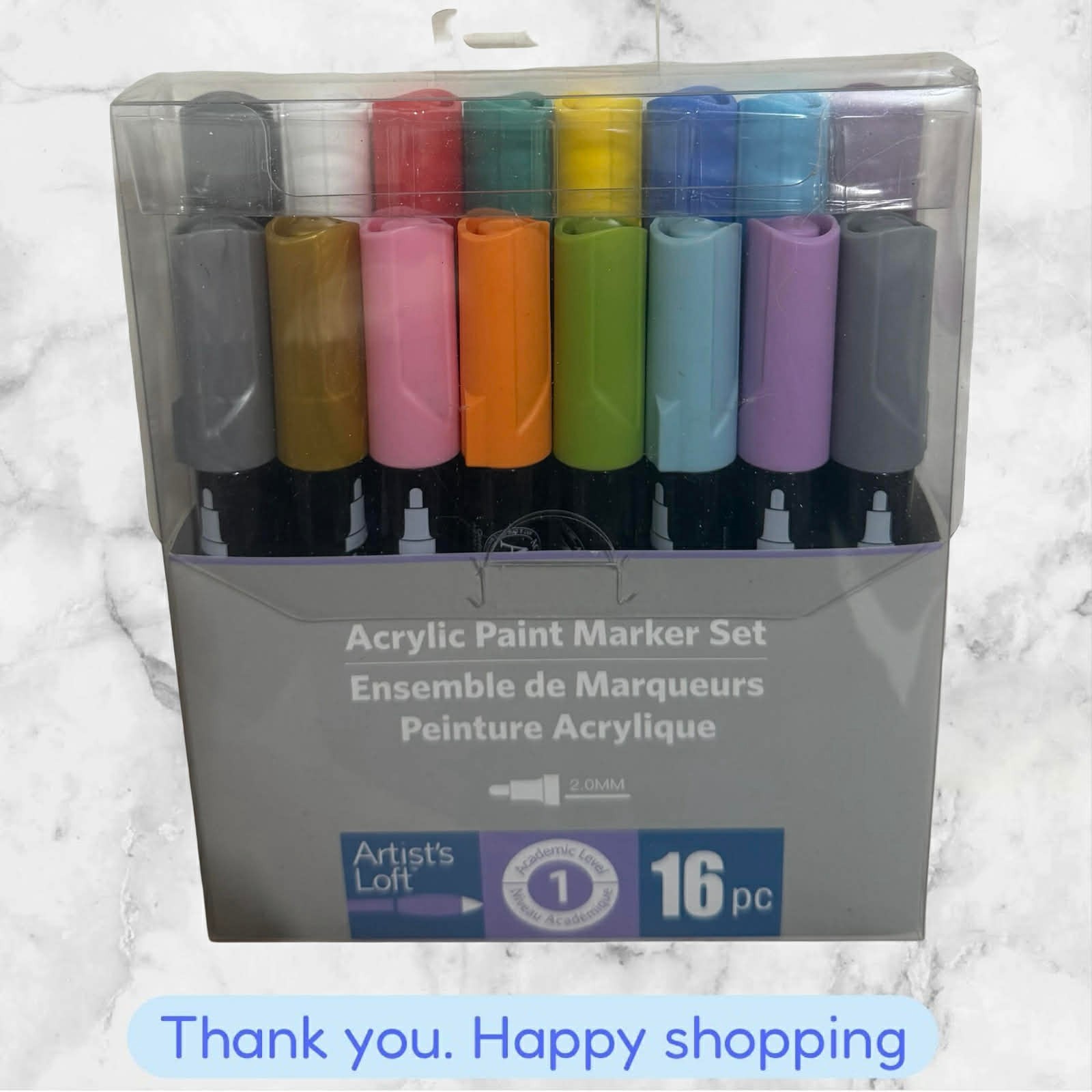 Assorted Color Acrylic Paint Marker Set by Artist’s Loft 16 Markers NEW SHIPPING