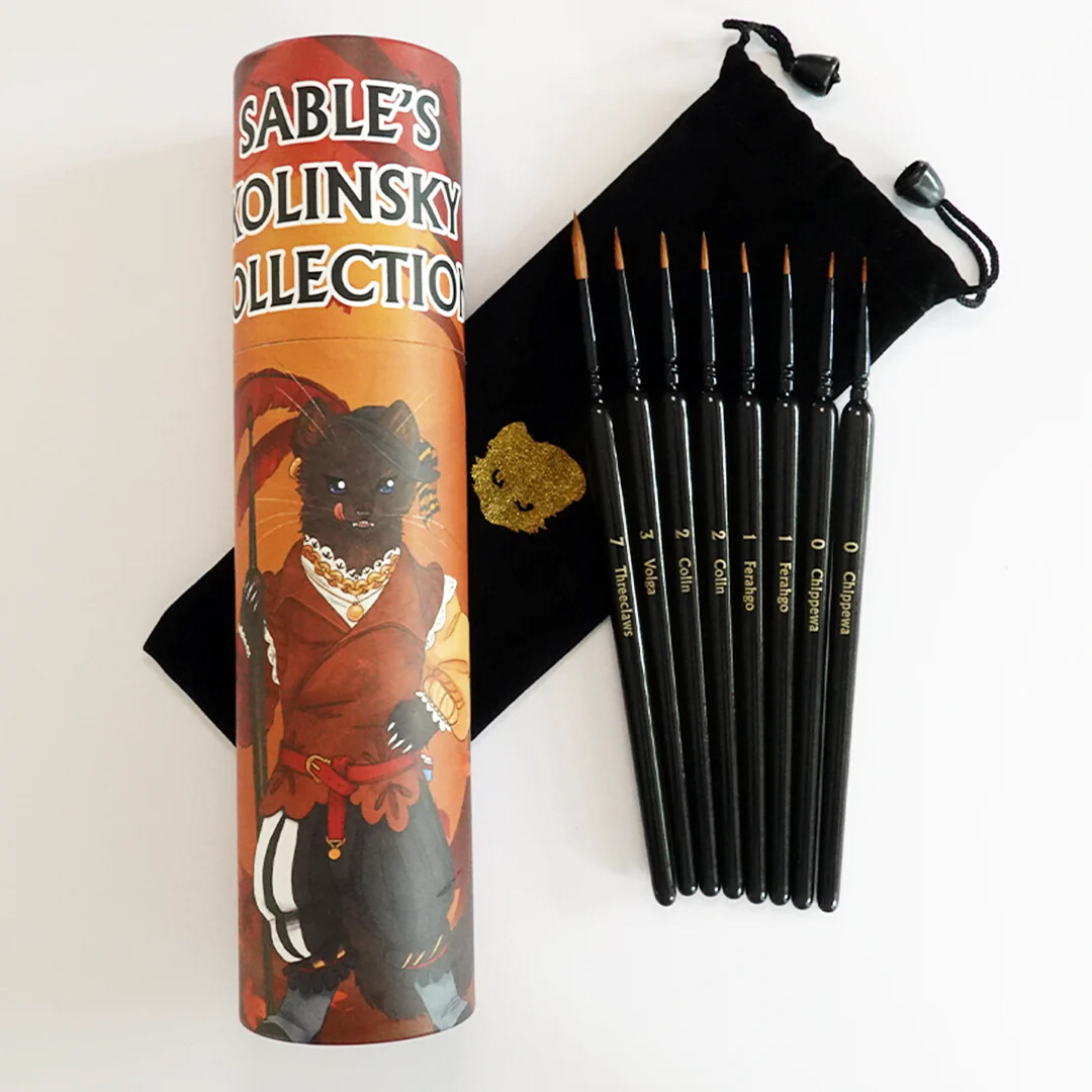 Chronicle Cards Kolinsky Sable Brush Set – 8x Paint Brushes Set D&D 40k DND THG