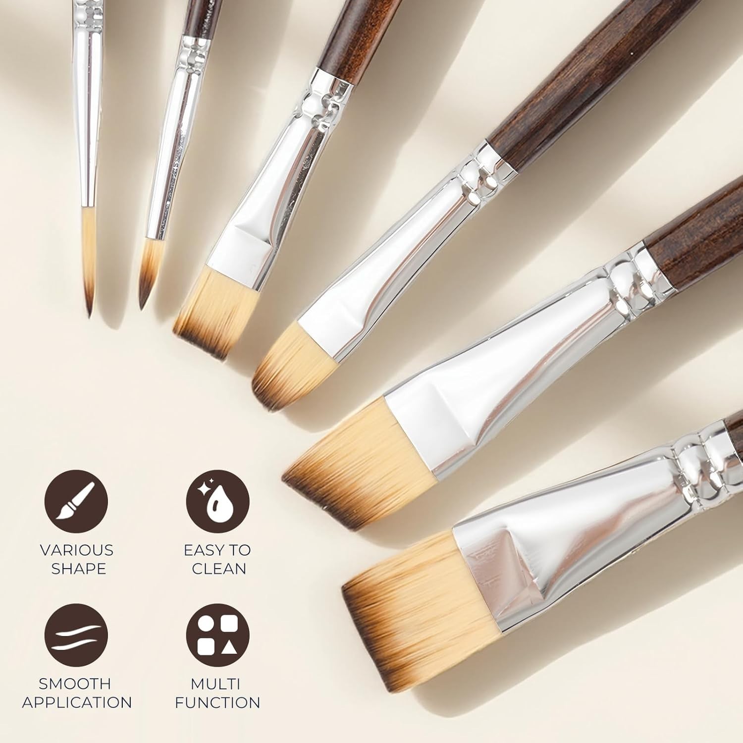 12PCS Artist Paint Brush Set, Craft Paint Brushes for Acrylic Painting, Oil, …