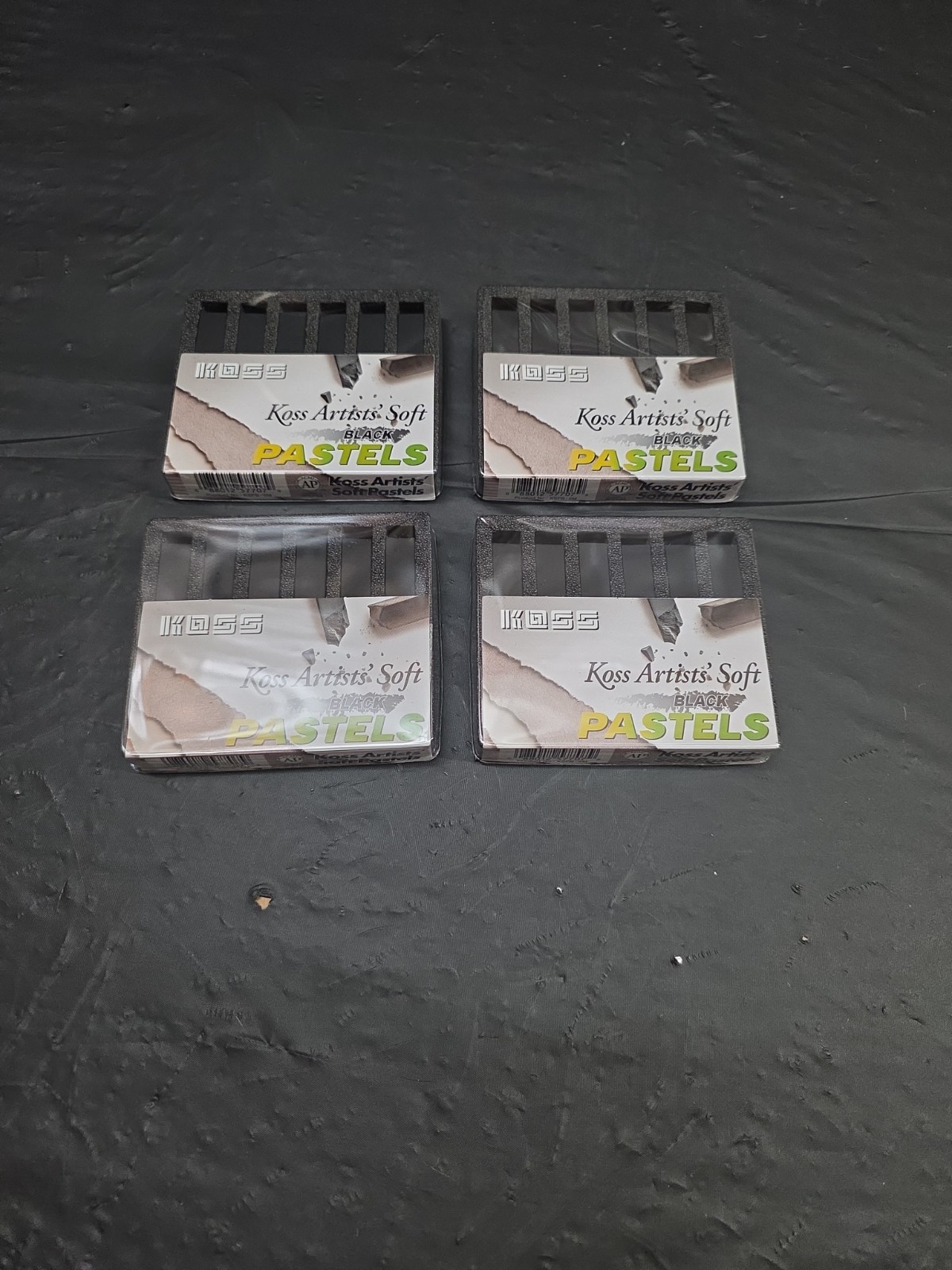 Koss Artists Soft Pastels Black 4 Boxes Of 6 (24 Total Pastels) New