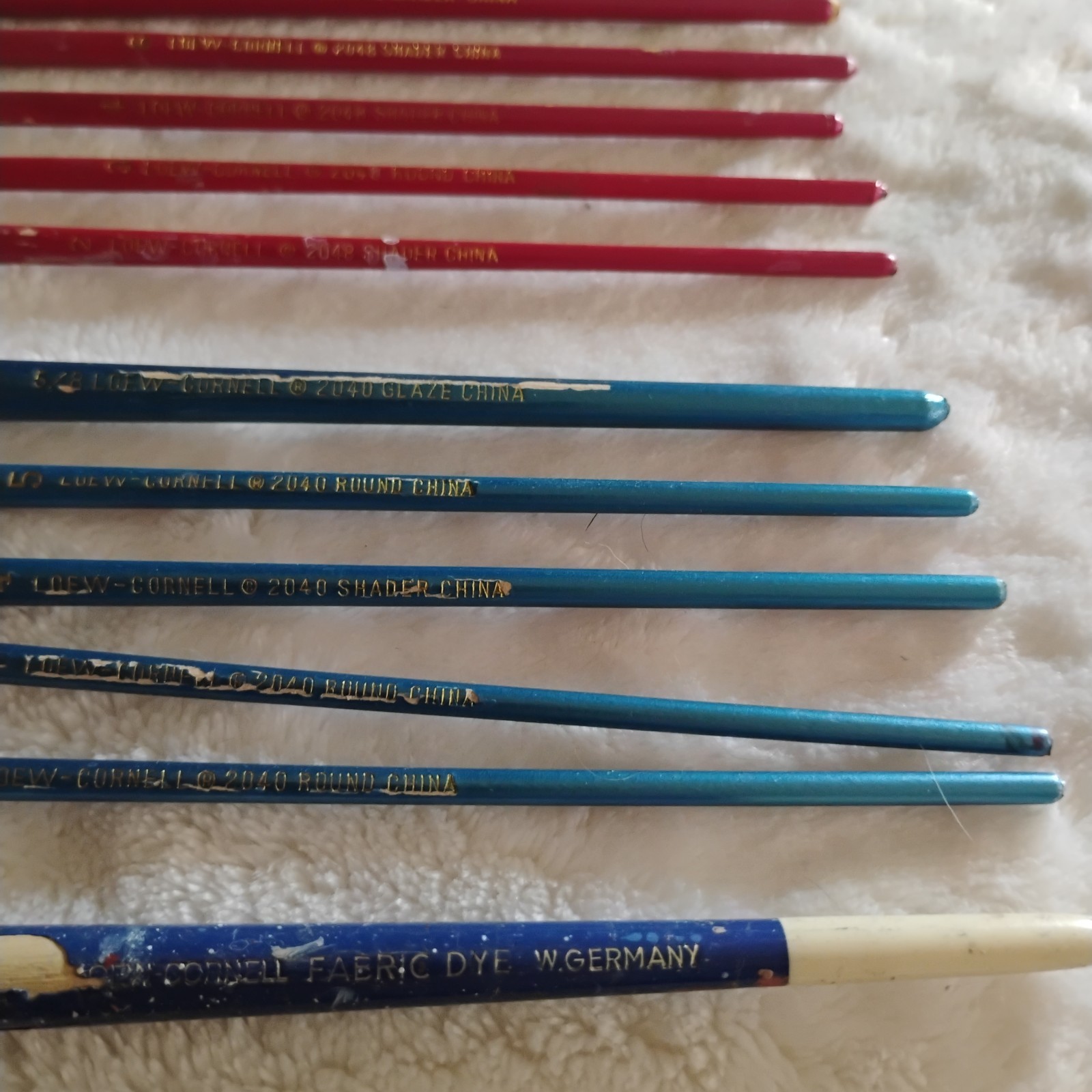 Loew-Cornell Paint Brush Lot 18pc Vintage Germany La Corneille 7350 435 2048