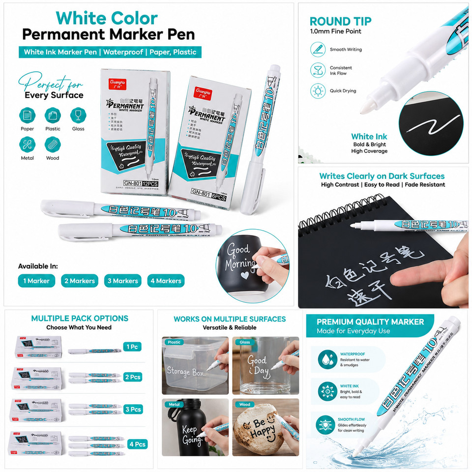 White Liquid Chalk Pen Marker For Glass Windows CRAFT Plastic Pens UK SELLER Bes