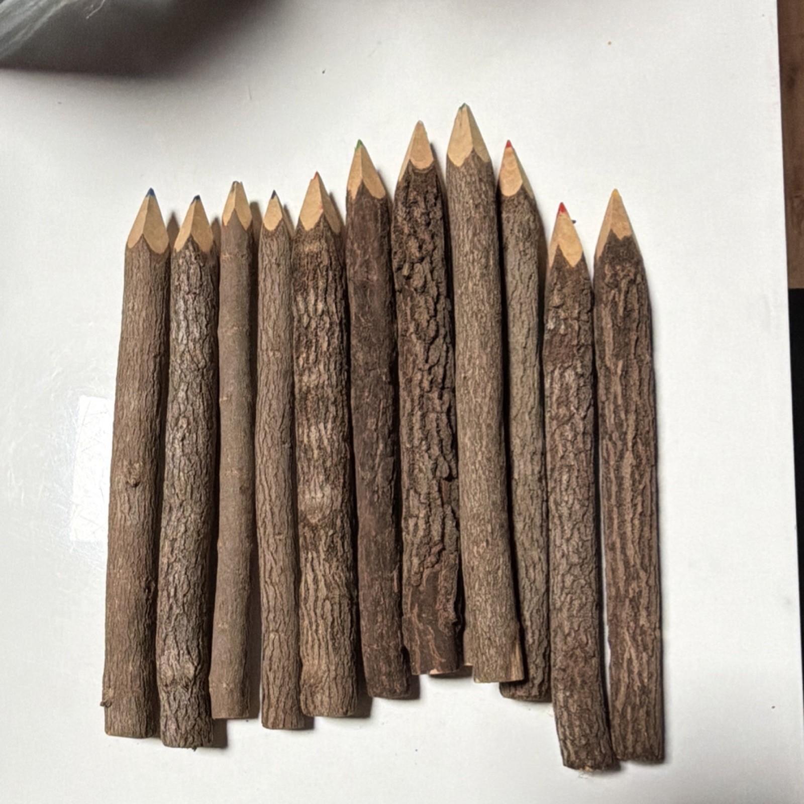Handmade Multicolor Rustic Natural Wood Colored Pencil Crayon Set for Artists