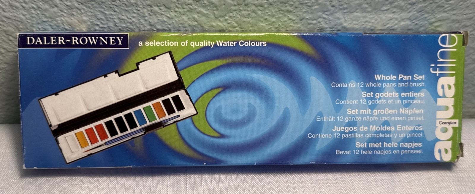 Paint Watercolor Whole Pan Travel Set New In Box Aquafine Daler Rowney 12 color