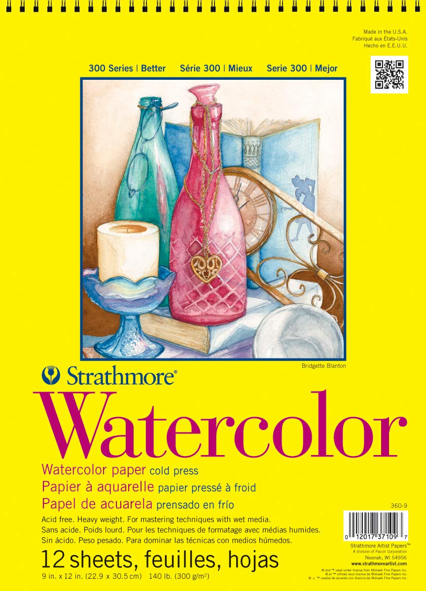 Strathmore 300 Series 9×12 Watercolor Pad 140 lb Acid Free Cold Press Paper