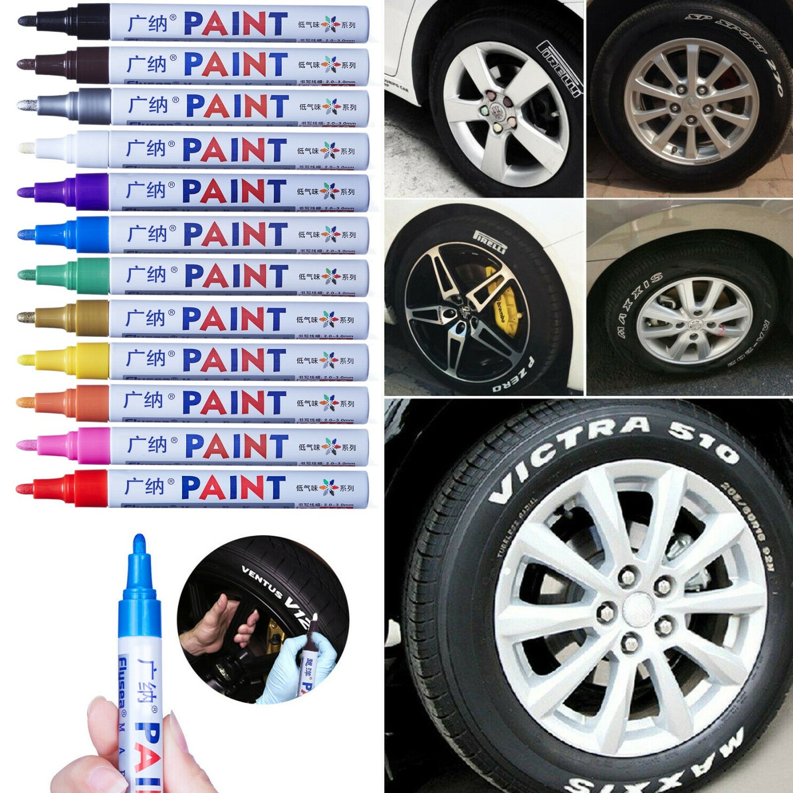 Waterproof Permanent Paint Marker Pen for Car Tyre Tire Tread Rubber Metal pen